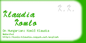 klaudia komlo business card