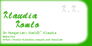 klaudia komlo business card